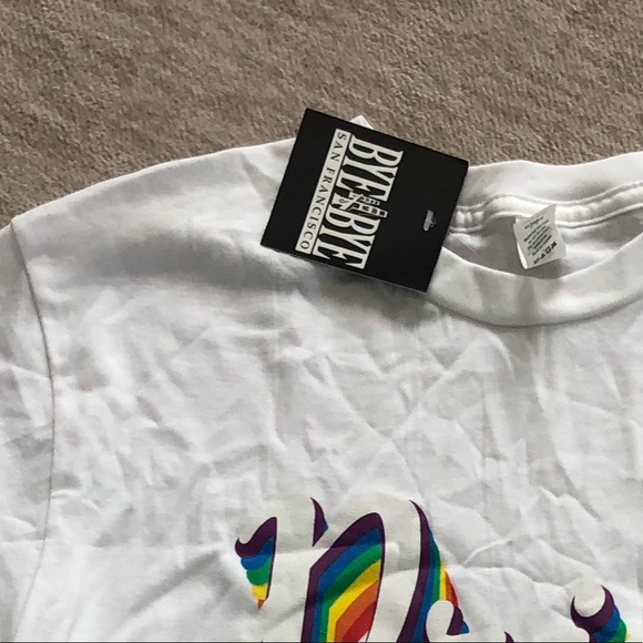 NWT Pride Rainbow Graphic Tee- White - Picture 3 of 4